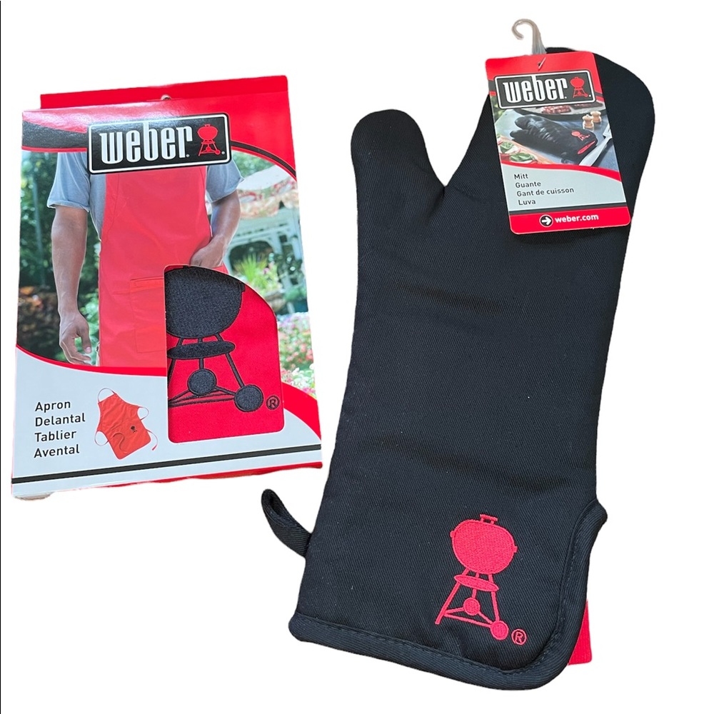 NWT Weber Large Grilling Mitt & Apron.